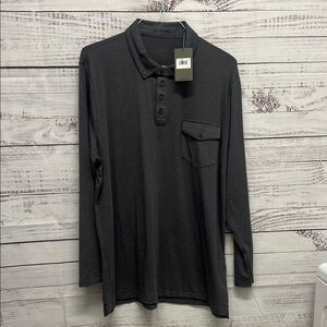 NWT G/FORE Long Sleeve Golf Polo Shirt - Charcoal
